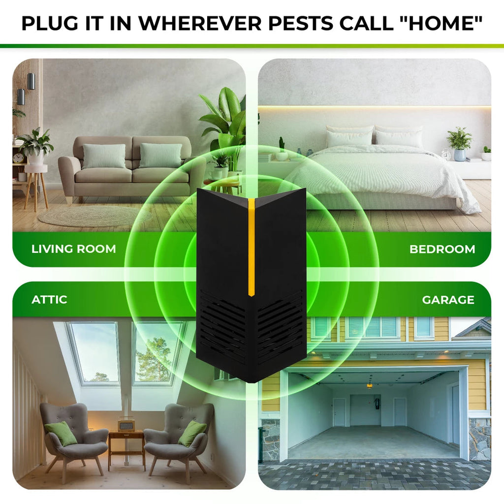 Smart Rodent Repellent Gets Rid Of Rats, Mice & Pests In 7 Days - Ultrasonic Plug In For Indoor Pest Control