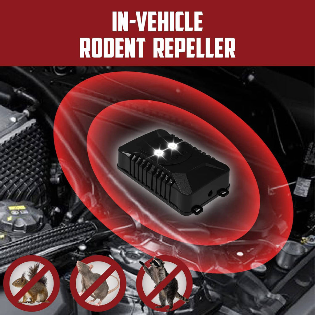 Ultrasonic Pest Repeller - Car Rodent Repellent - Pest Repellent Plug in Under Hood, Trucks, Car Engine - Vehicle Mice Repellent for Rodents, Squirrels, Bats, Mice, Chipmunks - 2 Pack Mouse Repellers