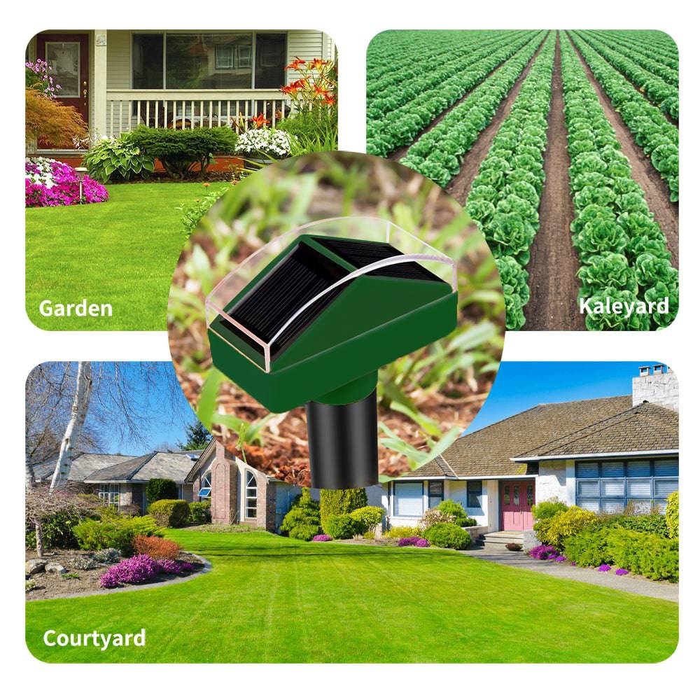 Solar Mole Repeller 3 Pack - Get Rid Of Moles, Gophers, Snakes, Raccoons, Voles, Mice, Rats And Other Rodents Forever